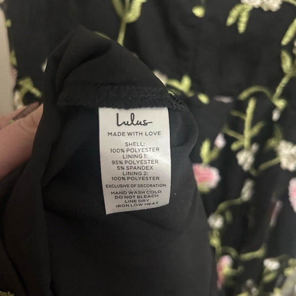 Lulus Naturally Charming Black Floral Embroidered Bustier Mini Dress Med - Picture 7 of 7